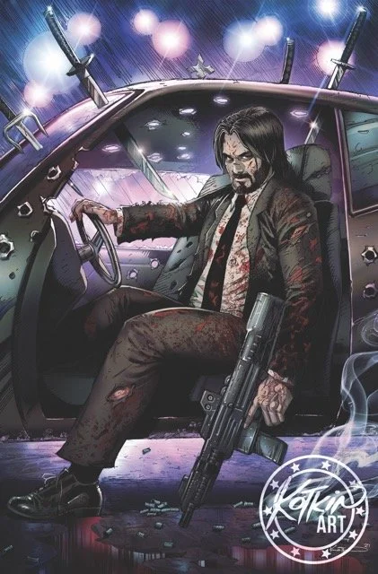 JOHN WICK in CAR - ART PRINT