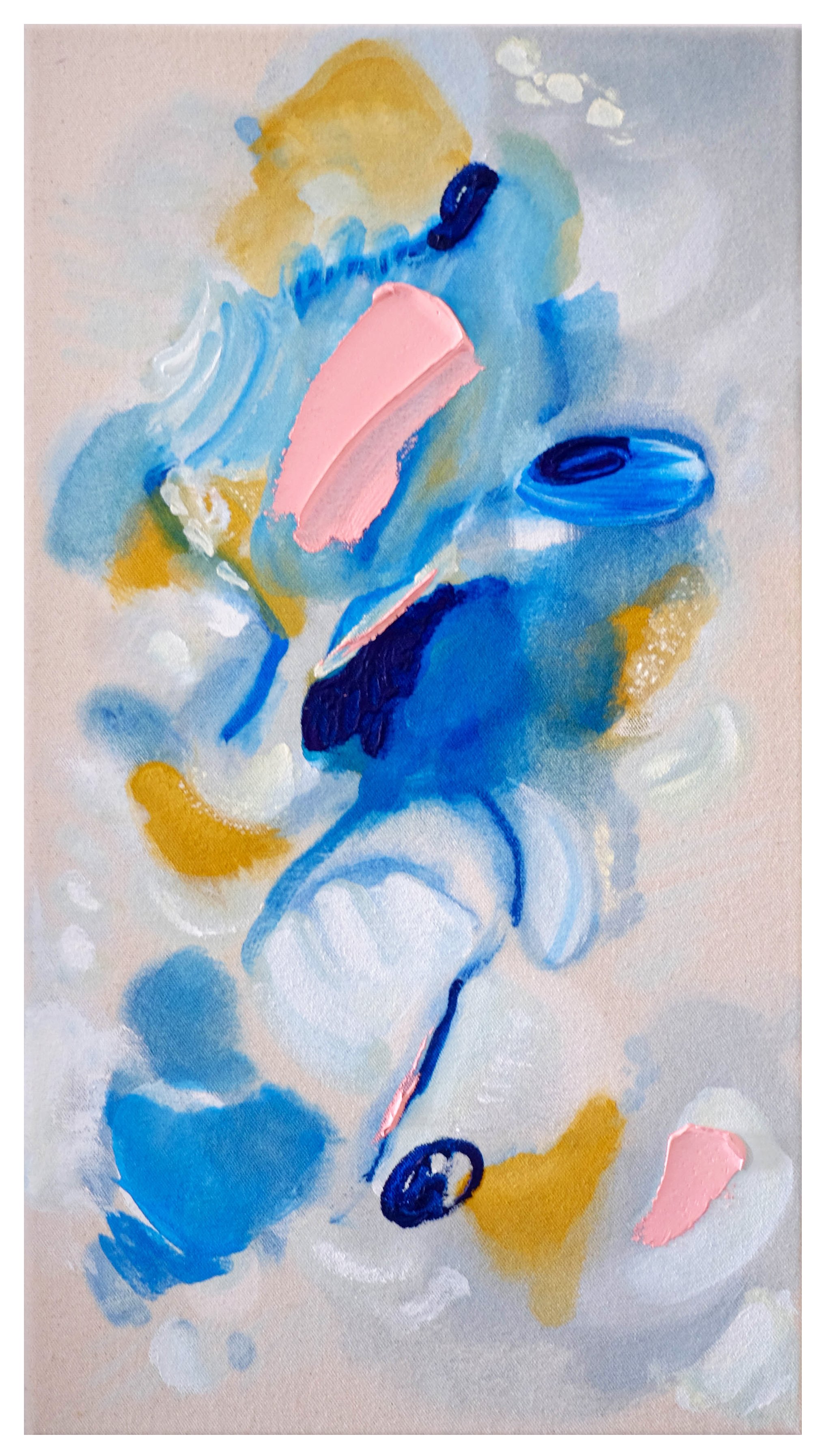  Oil on raw canvas,  9” x 20”, 2022 