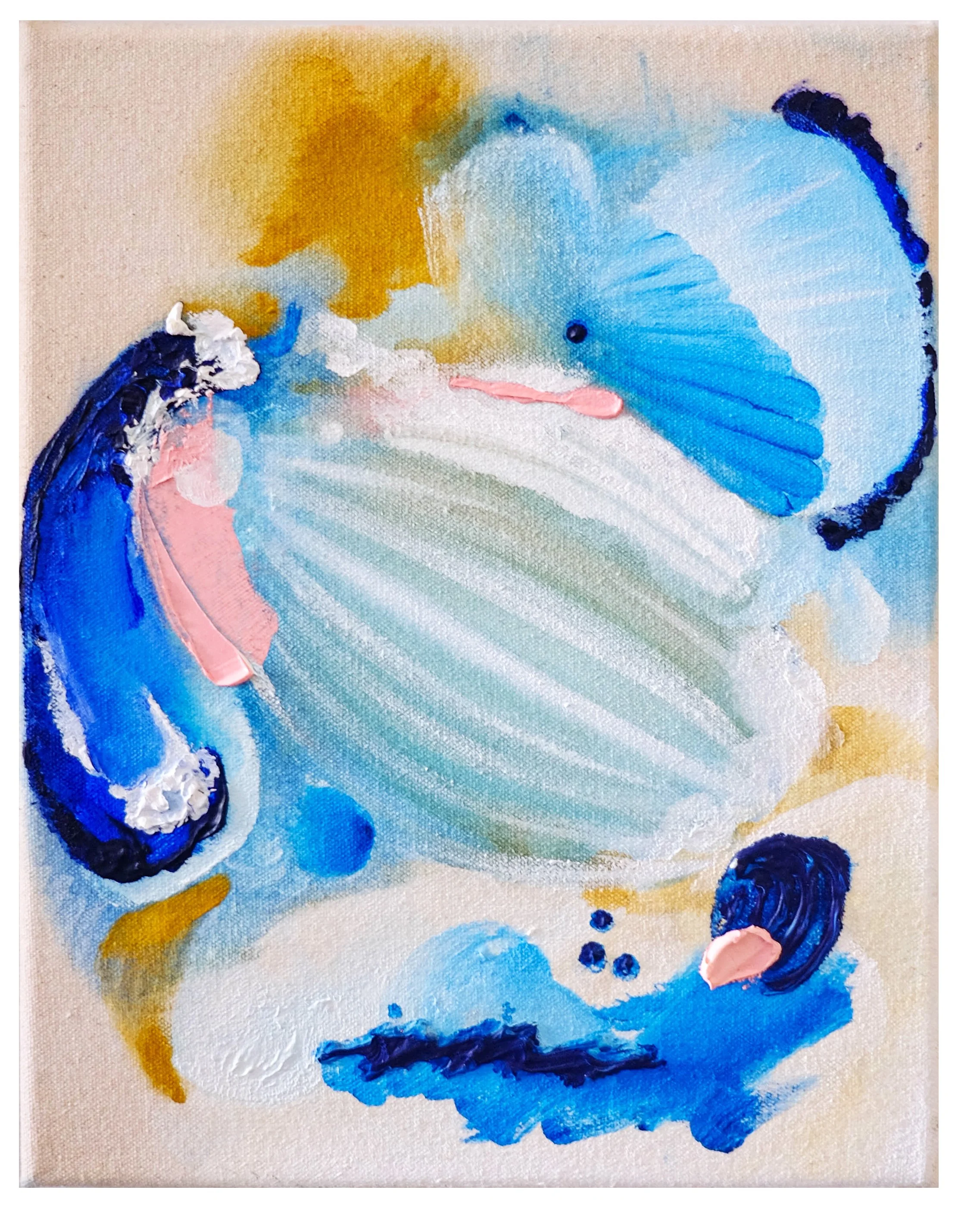  Oil on raw canvas,  8” x 11”, 2022 
