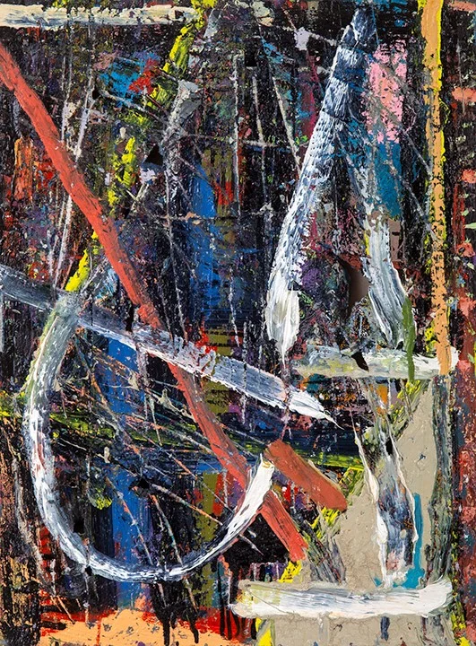 The Fence in the Lady, 2019, oil on linen, 31 x 23 inches