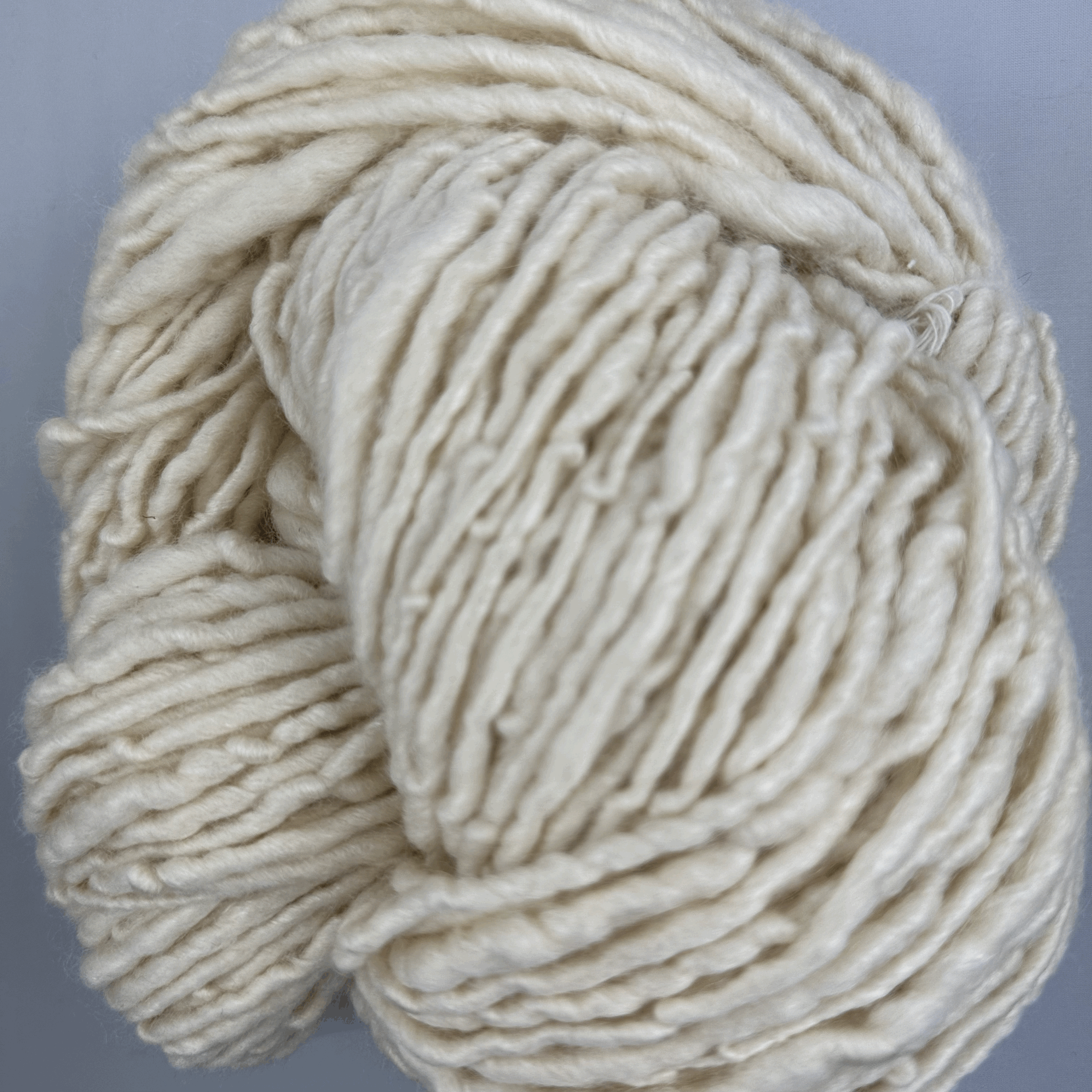 BFL/Silk Hand-Spun/Natural-Color - BFLS-Ecru-4