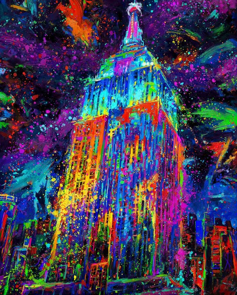 Inspired by Picasso, Blend Cota made beautiful paintings that stole thousands of hearts at the ArtExpo. Below is a painting by Blend Cota which shows The Empire State Building created in the memory of Blend Cota’s mother who was an Alzheimer’s patient. He created this beautiful piece of art to benefit the Alzheimer Foundation of America to fund them and save many lives through his talent, so he named this beautiful piece “Light of Hope”