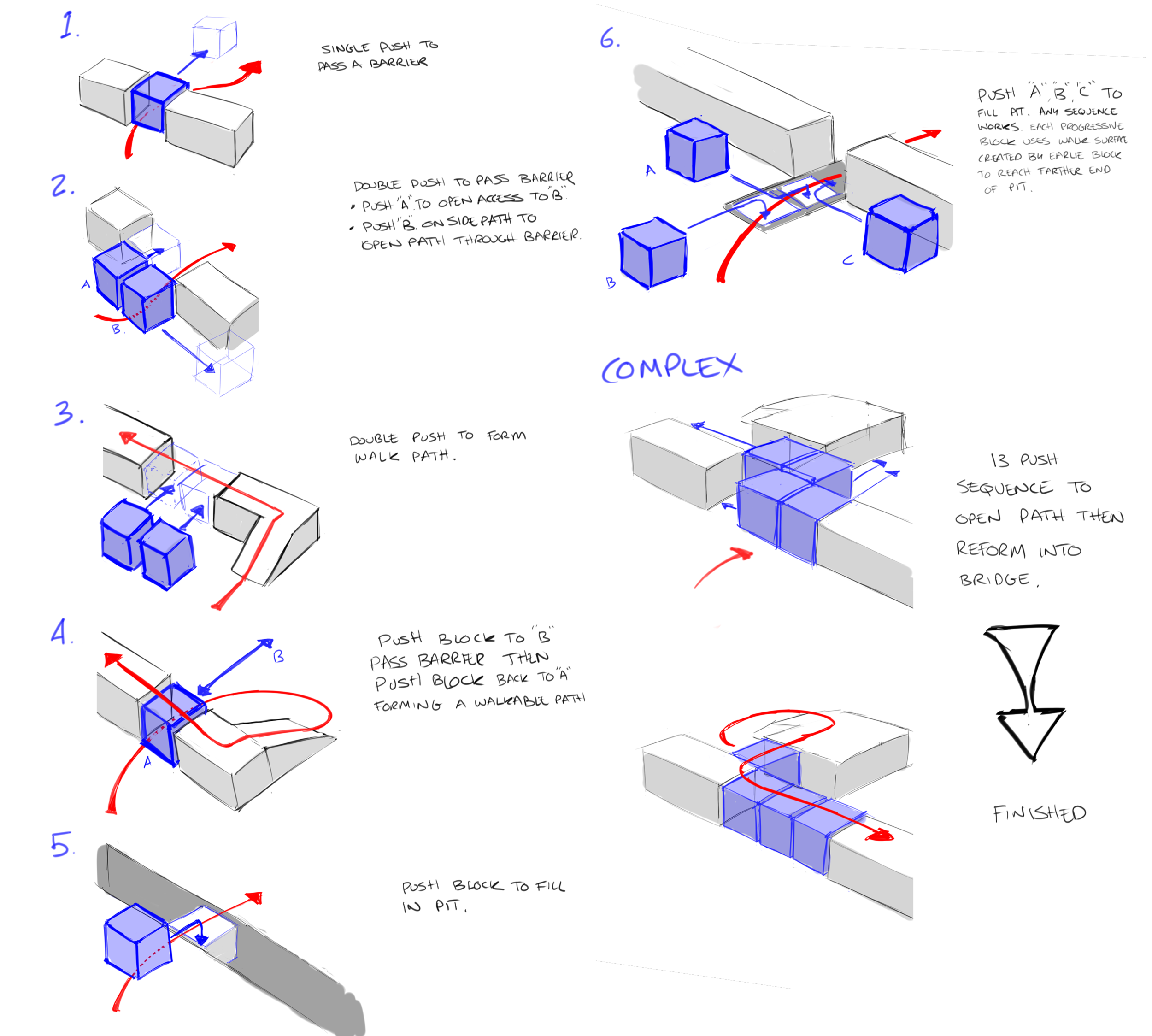 Starting Push block Progression mapped out before inserting into levels. 