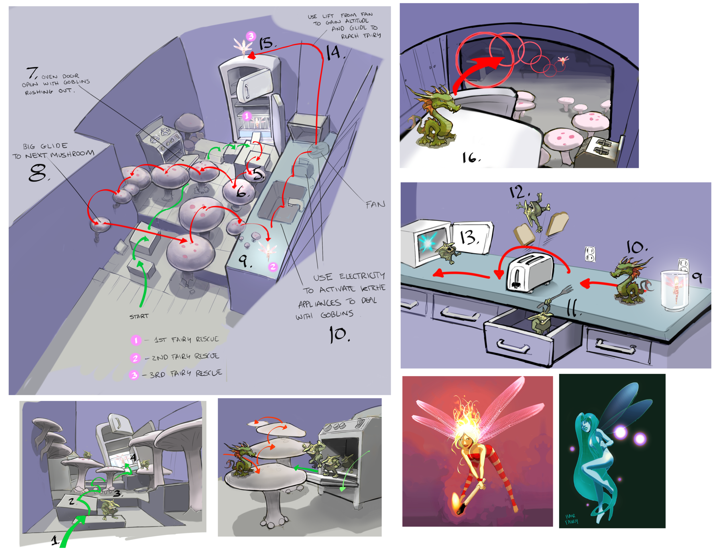 Super early concept had toy sized dragons adventuring in a strange version of our world corrupted by magic.
