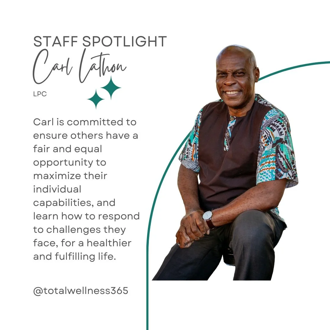 #staffspotlight on Carl who enjoys helping individuals find self empowerment and capacity for healing.