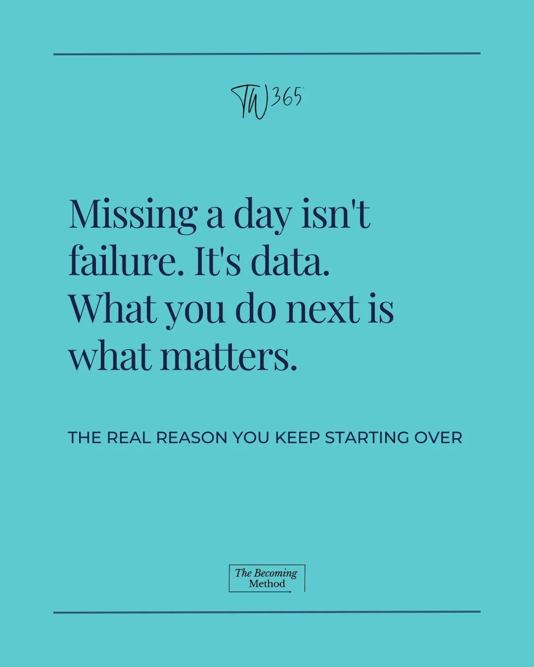 Check out the April blog to learn about the "Real reason you keep starting over."

#threesixtyfiveblog
