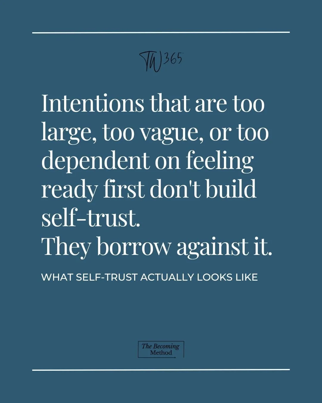 intention vs self-trust ; what actually works?  Check out the 2nd April blog to read more. 

#threesixtyfiveblog #4pillarsofwellness  #chooseknowledge #choosewellness #bewell