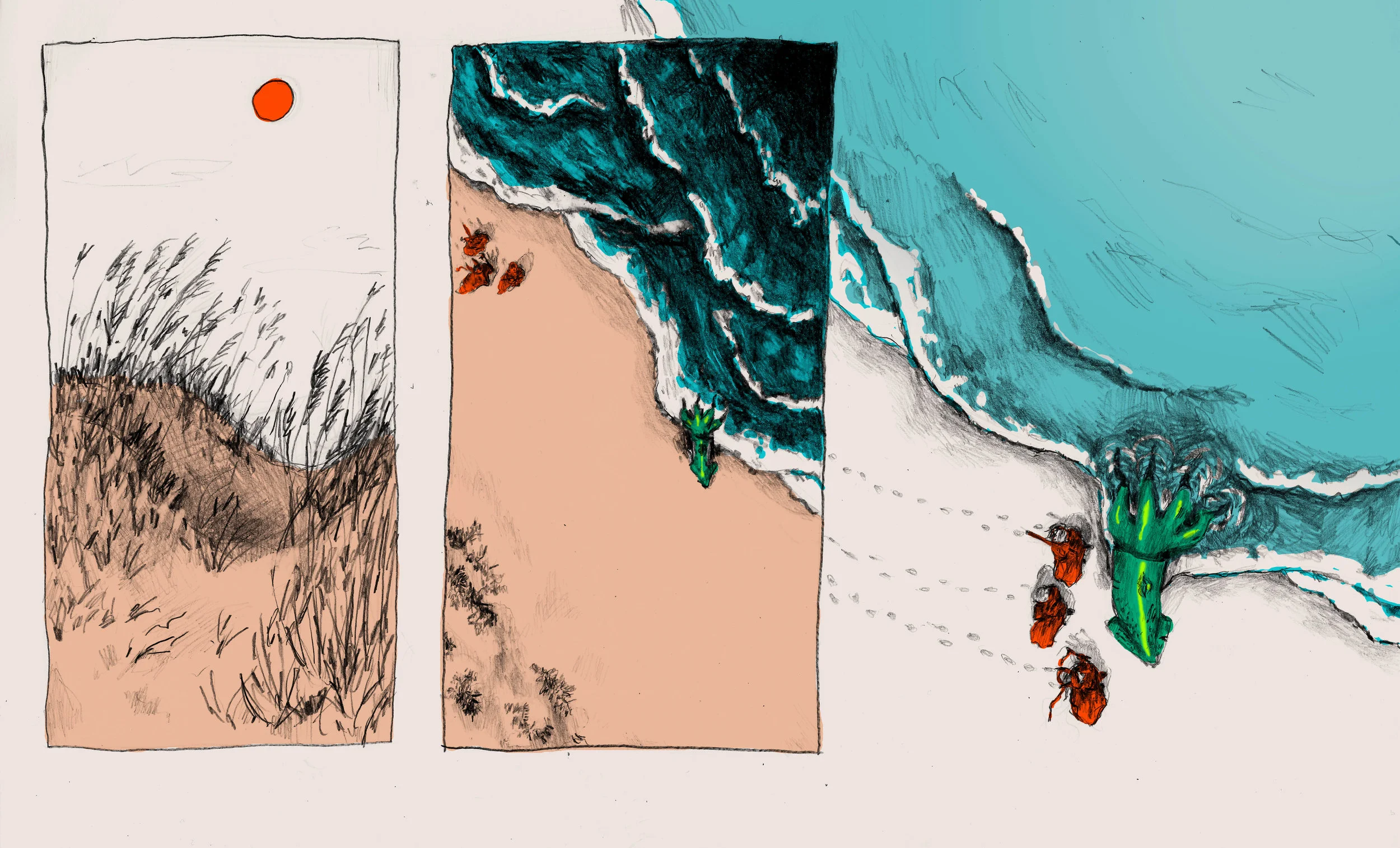  2017   graphite on paper, digitally colored 