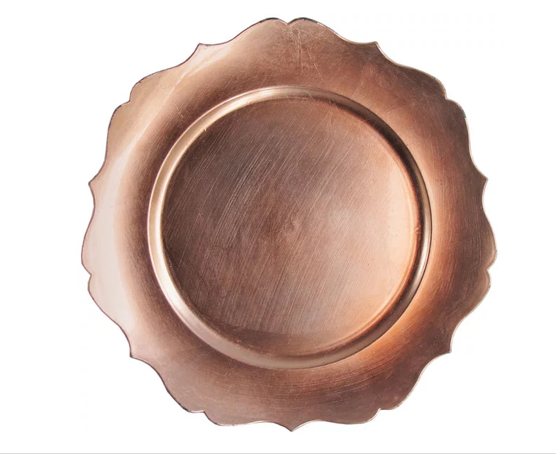 Charger, Copper Scroll Material: Melamine