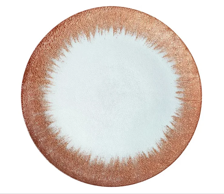 Charger, Copper Sunburst Material: Glass