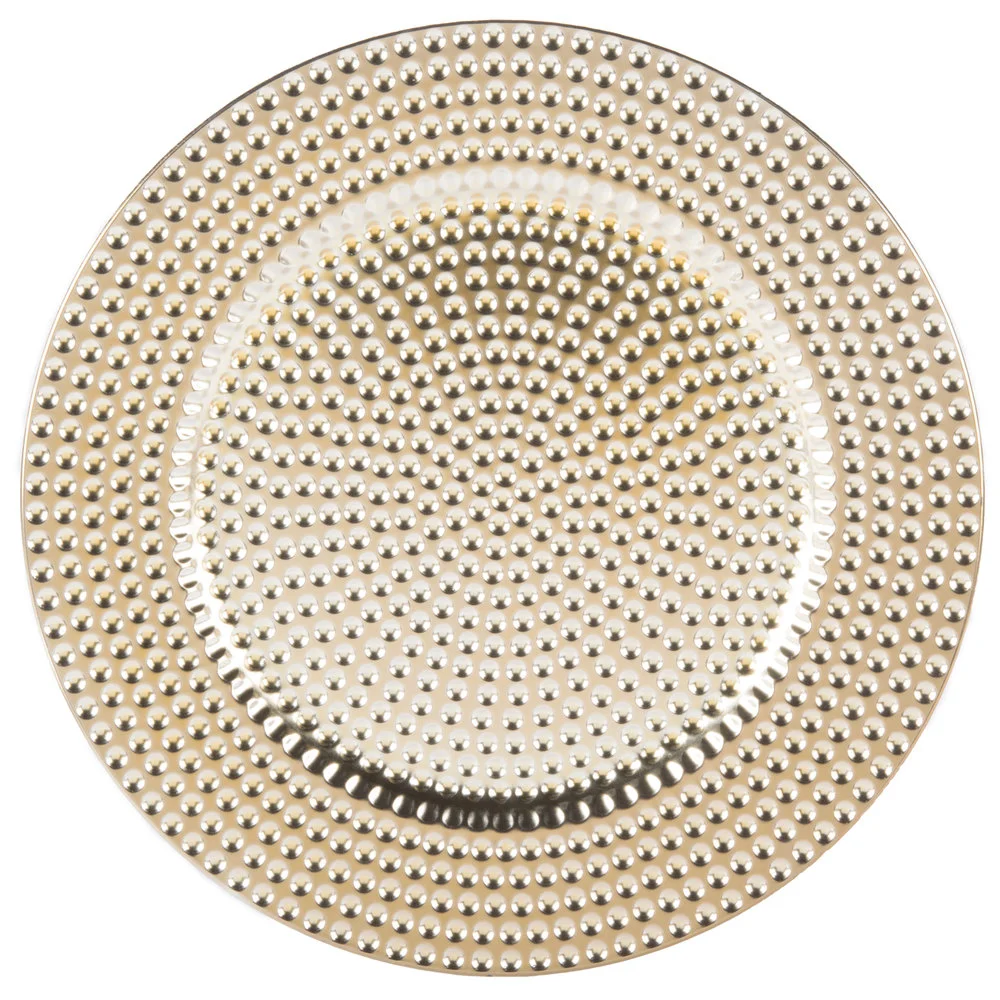 Charger, Gold Beaded Material: Polypropylene