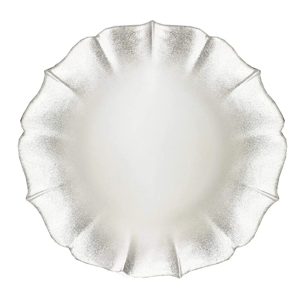 Charger, Scalloped Pearl Material: Glass