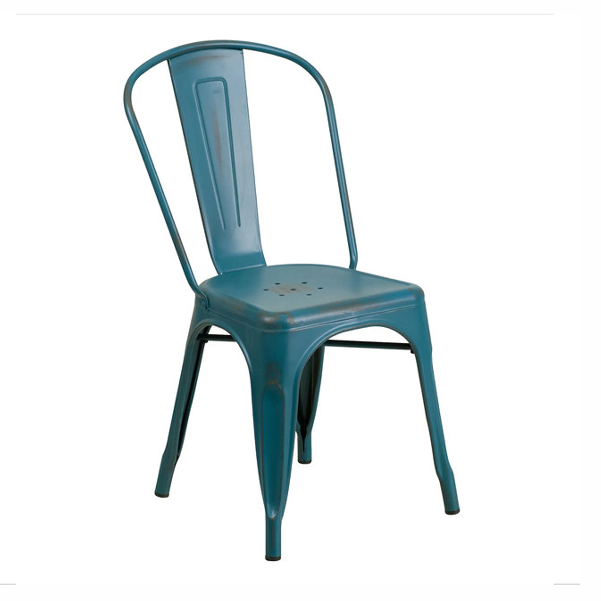 Distressed Metal Chair, Teal Qty Available: 10