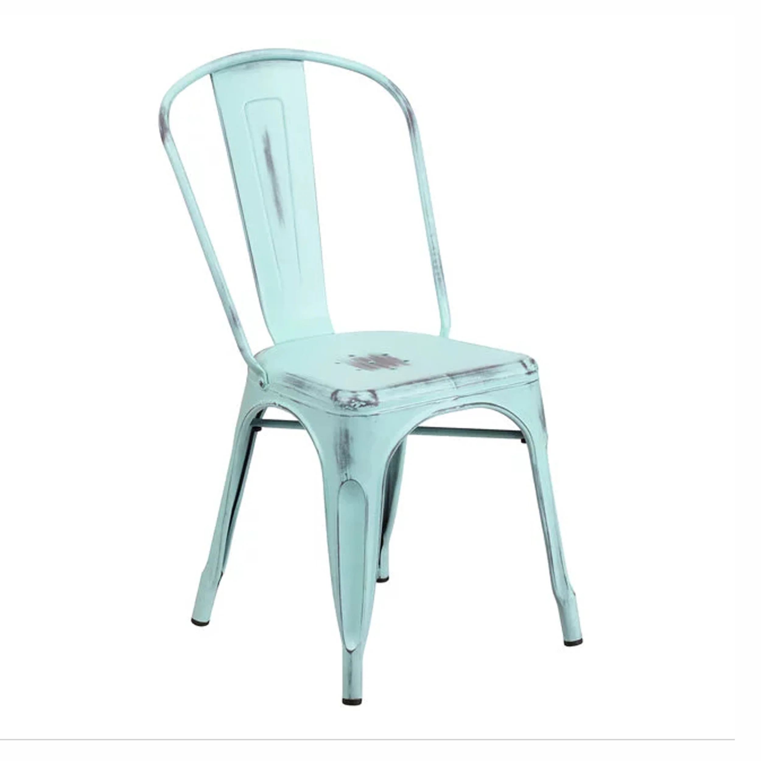 Distressed Metal Chair, Baby Blue Qty Available: 8