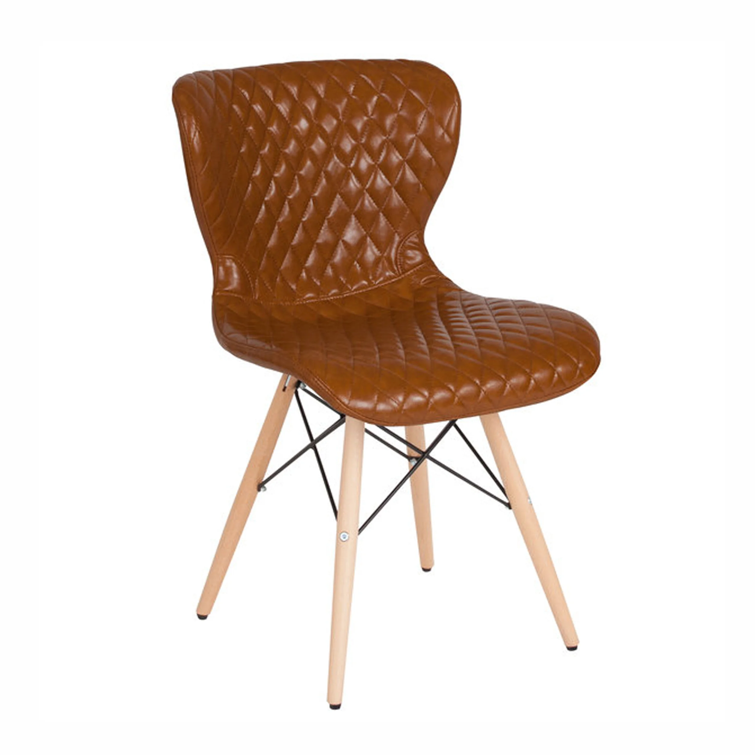 Quilted Vinyl Chair, Cognac Qty Available: 8
