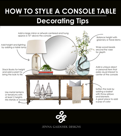How To Decorate A Console Table, How High Should A Mirror Be Hung Above An Entryway Table