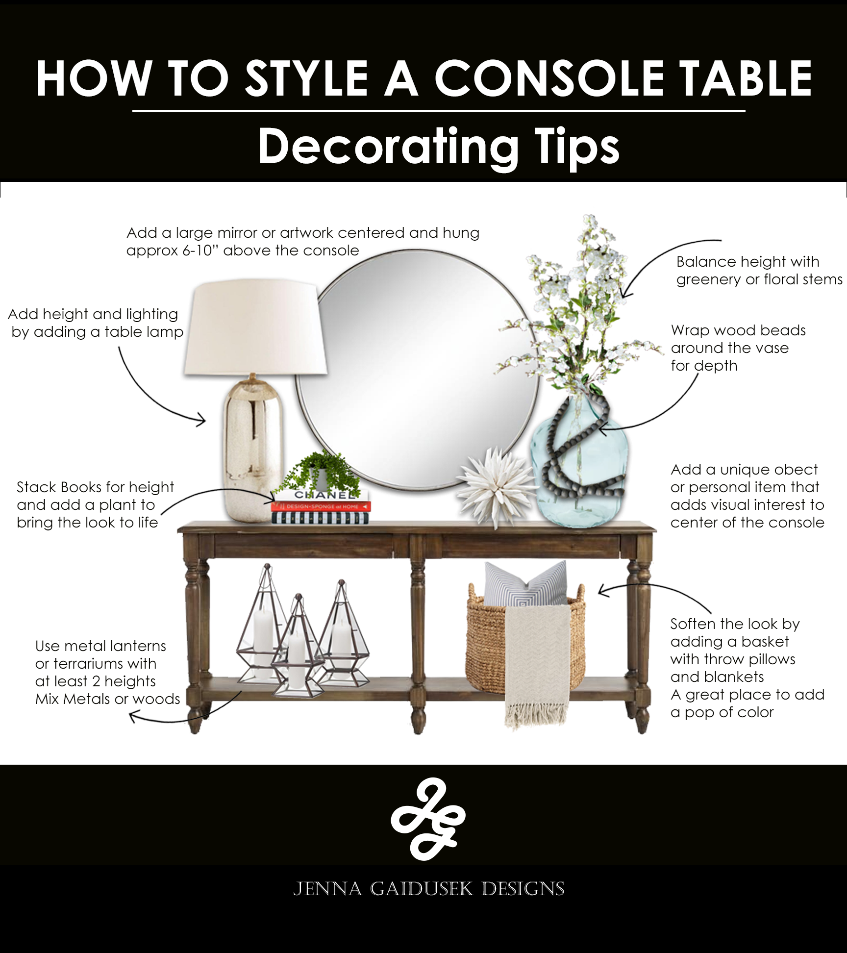 How To Decorate A Console Table, Tall Entry Table Lamps