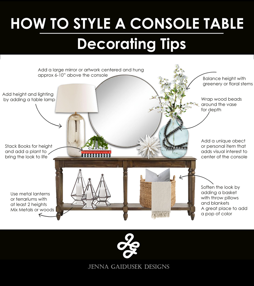 How To Decorate A Console Table, Console Table Lamps Height