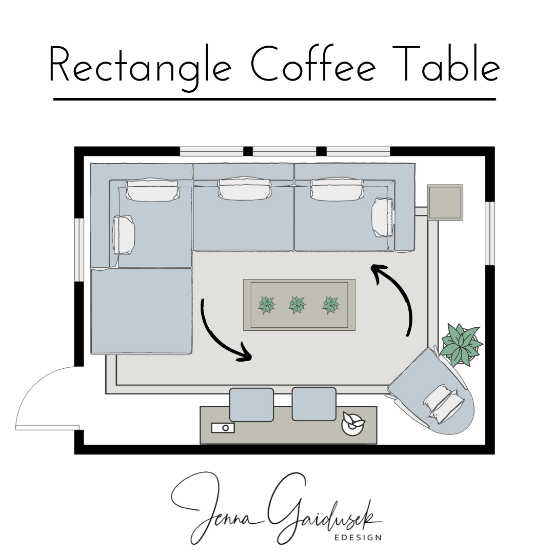 Rectangle coffee table- with sectional  (Copy)