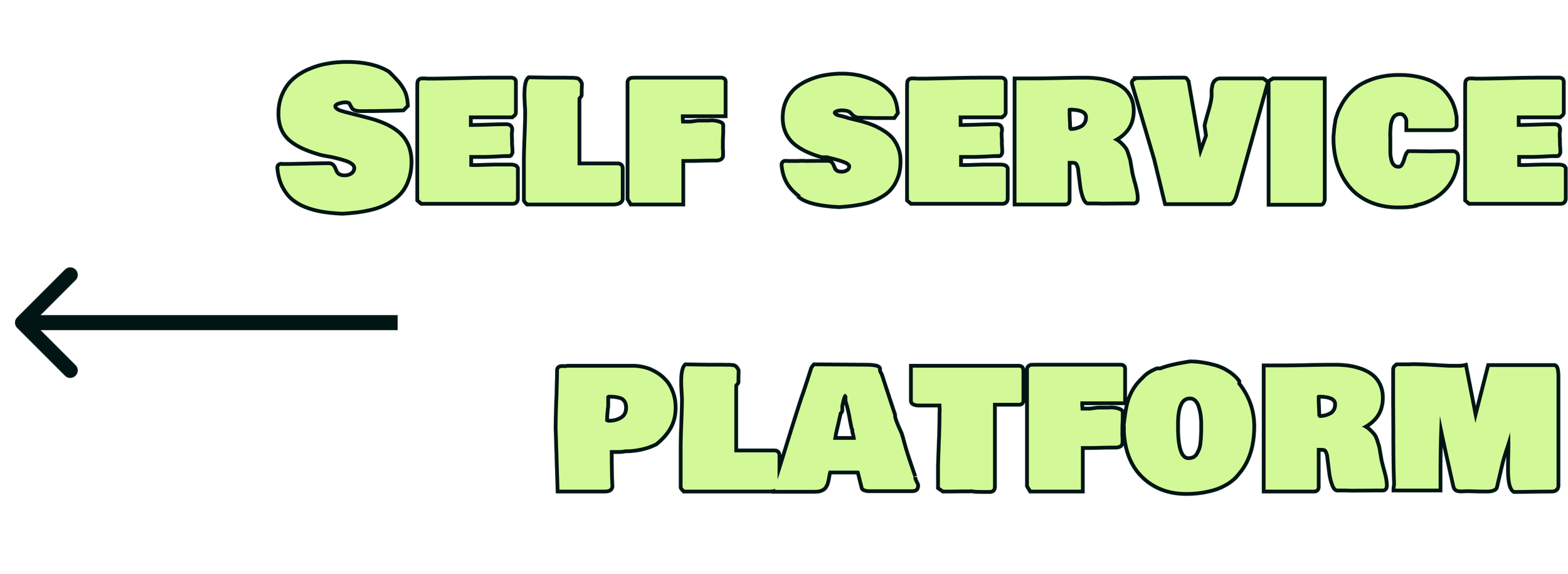 text says: self service platform