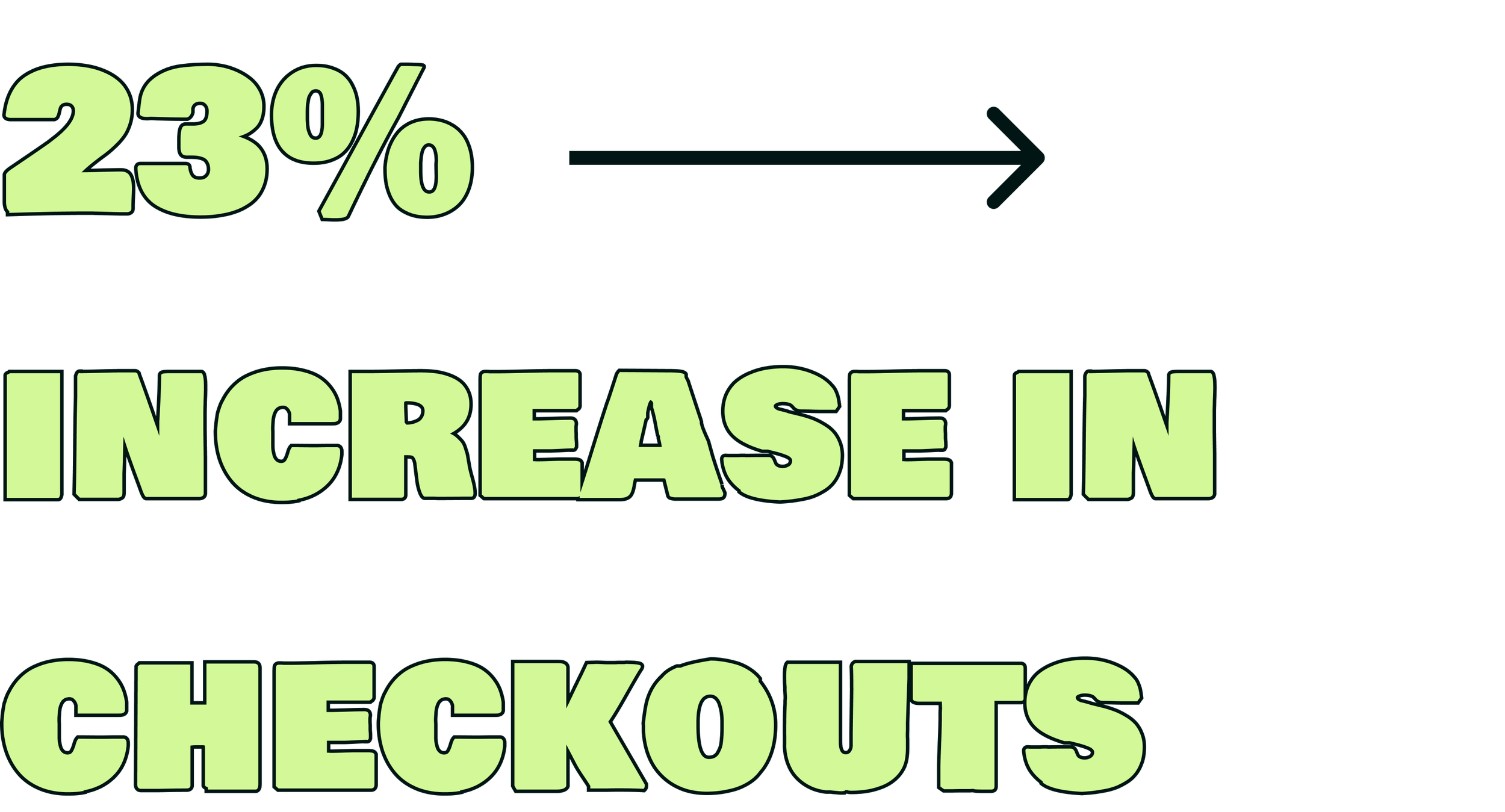 text says: 23% increase in checkouts