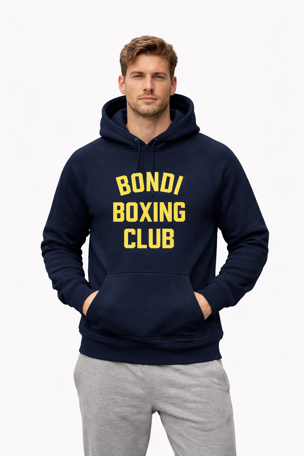 Blue and Yellow Bondi Boxing Club Hoodie
