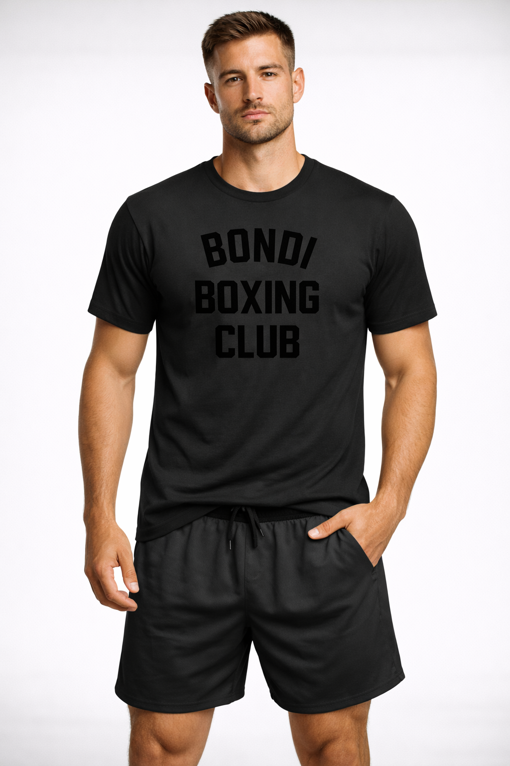 Black and Black Bondi Boxing Club T-shirt