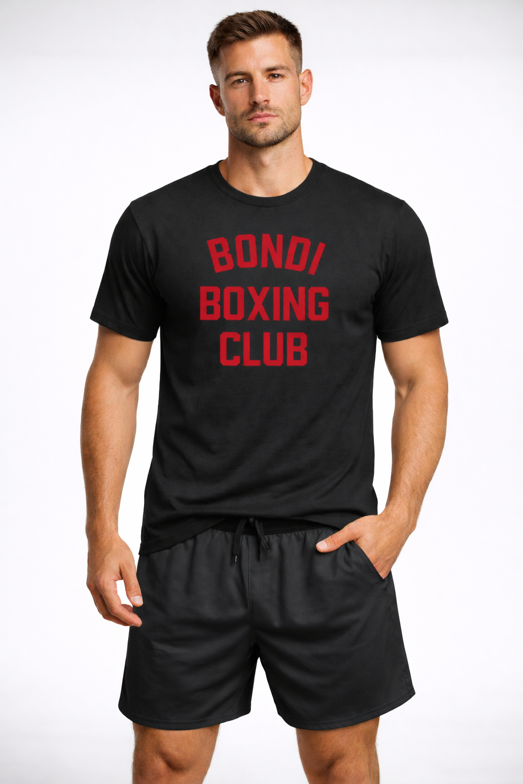 Black and Red Bondi Boxing T-shirt
