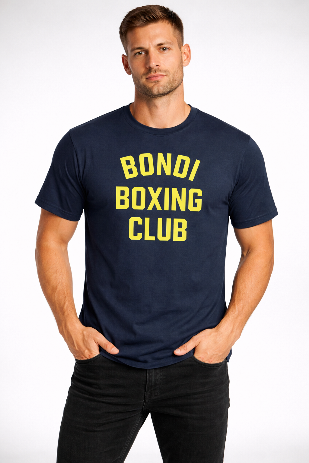 Navy and Yellow Bondi Boxing T-shirt