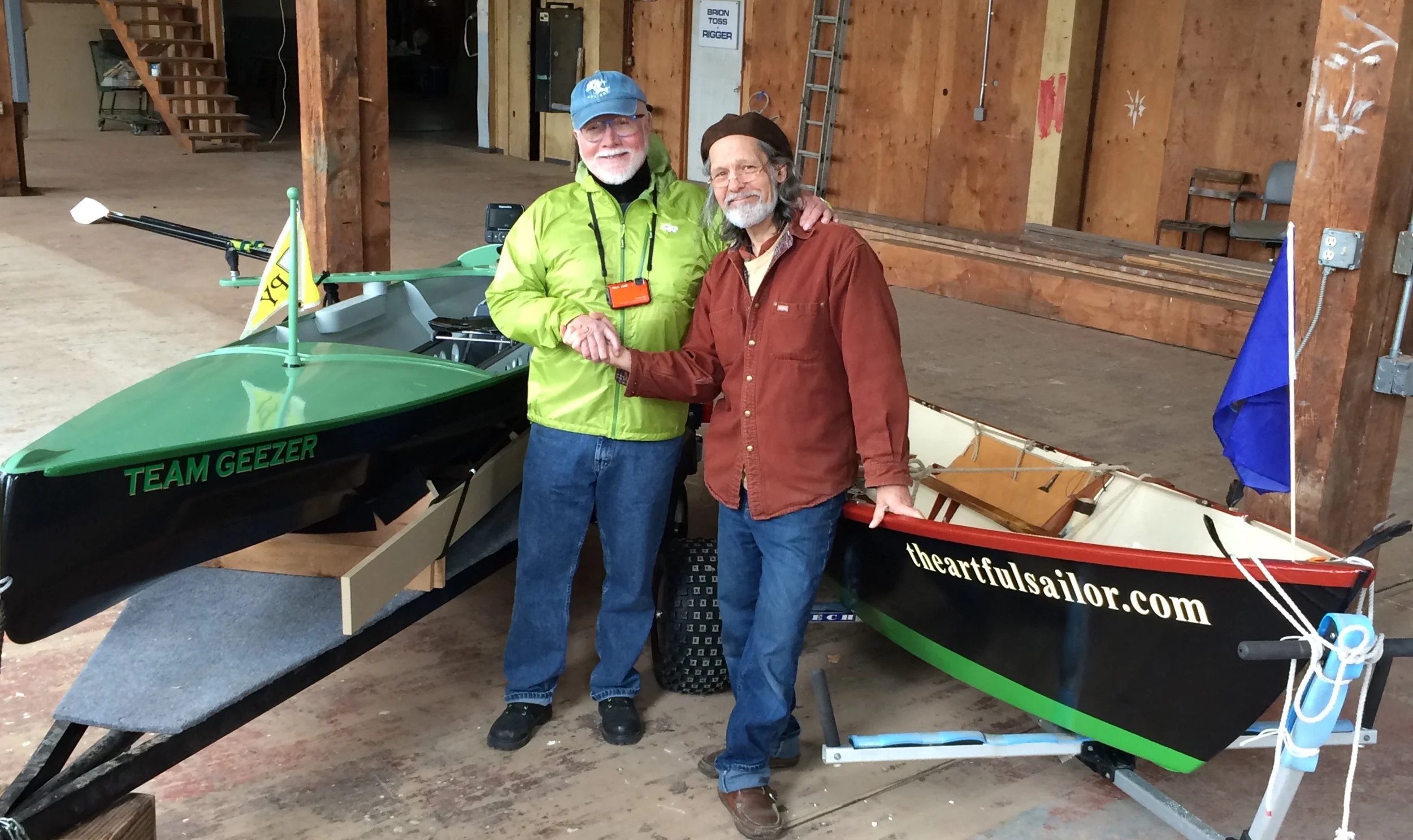 Team Artful Sailor (Emiliano Marino) and Team Geezer (Marty Loken) brothers in oars, ready to row!