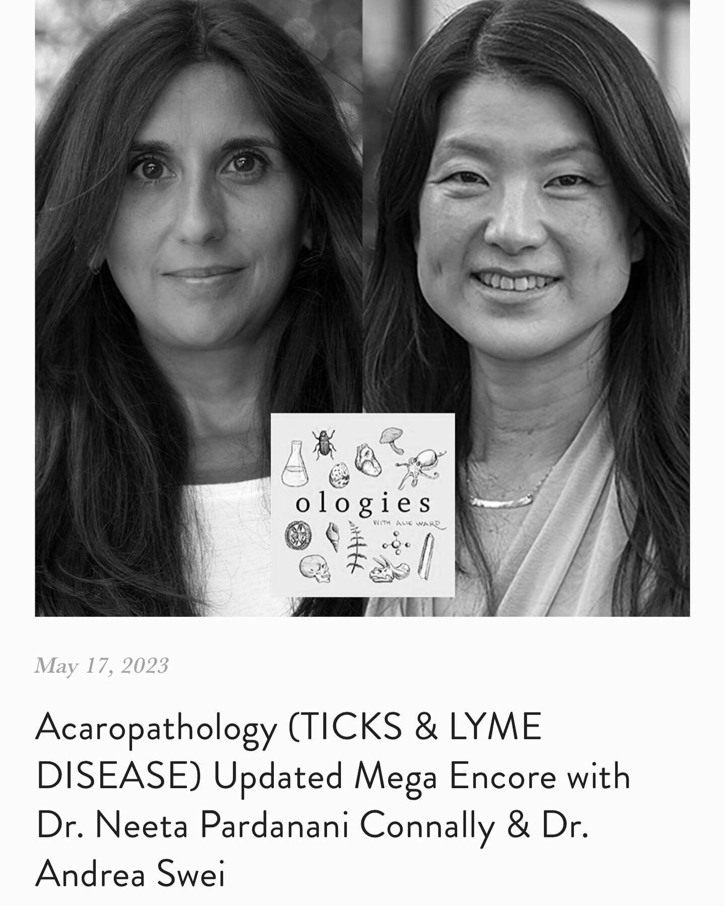 Ticks AND Lyme: together in one helpful, disgusting, gossipy, empowerful @ologies episode. We just re-released this with a ton of 2023 updates! In 2019, I talked to Dr. Neeta Pardanani Connally aka @ticklab and Dr. Andrea Swei about how to remove a t