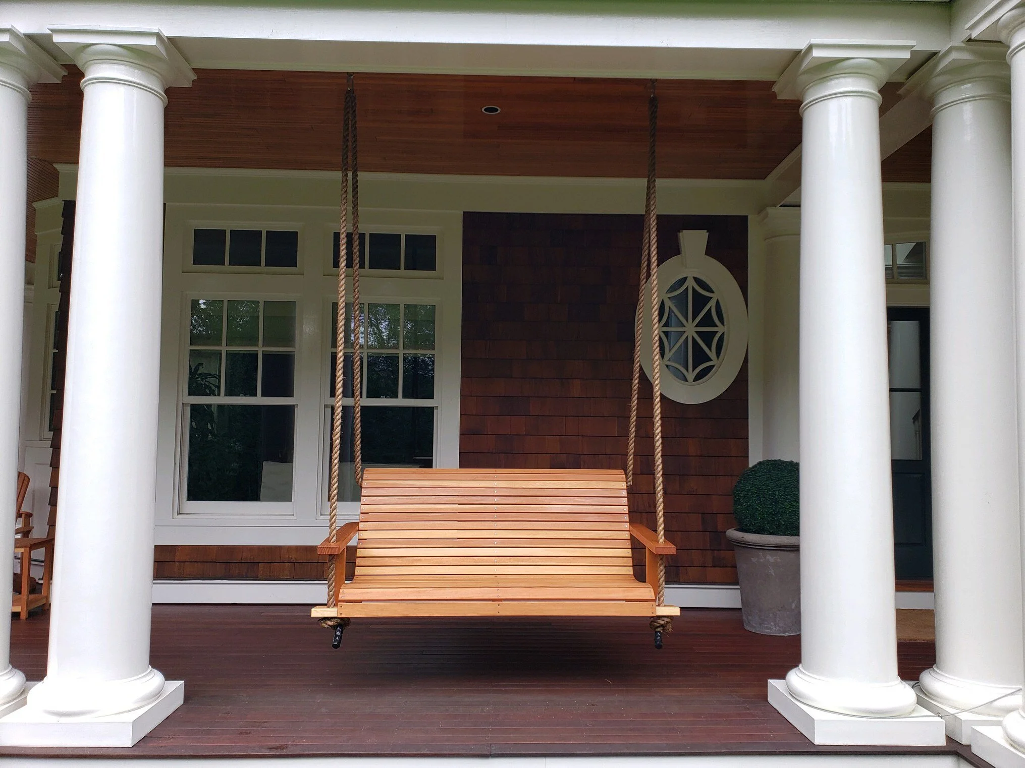 Fir Porch Swing with Nautical Rope