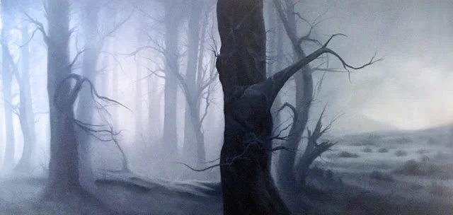 Dawn Waters Baker, Scarred, Scared, and Sacred 36X72 Oil on Canvas 2018