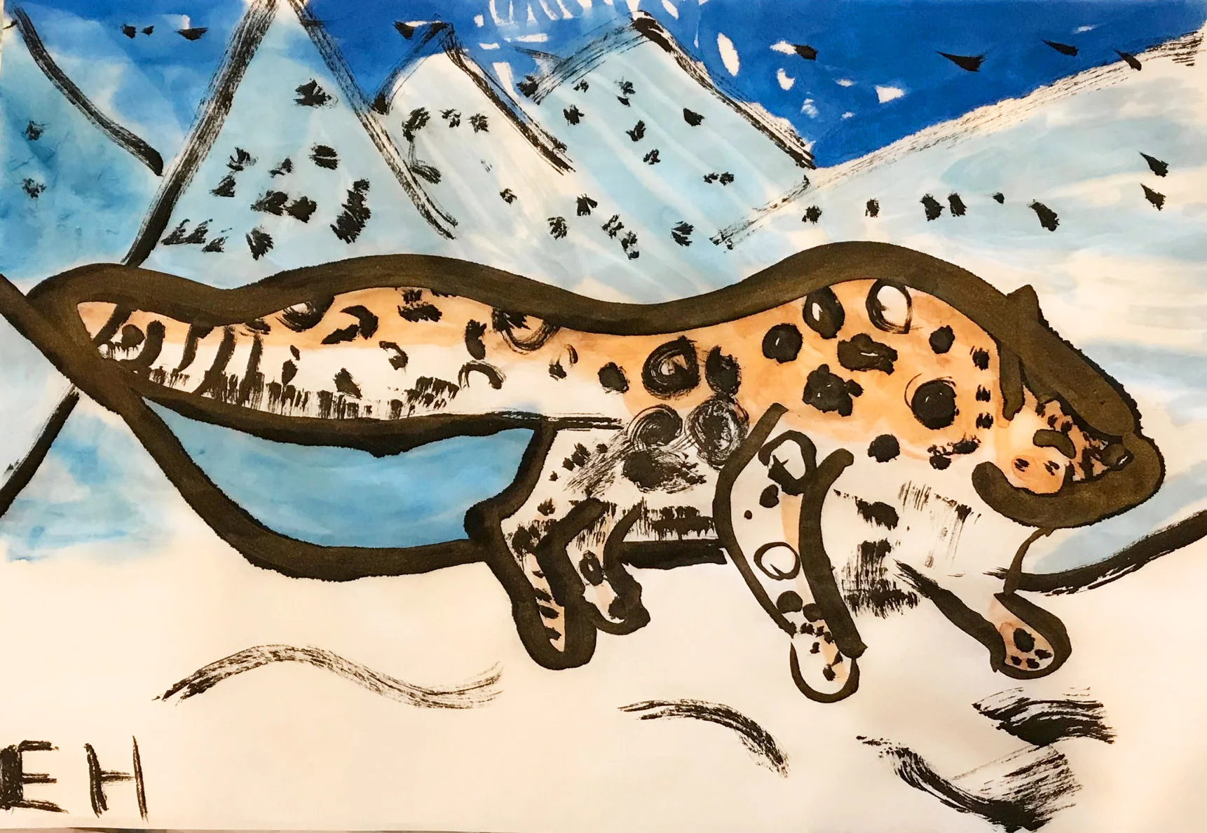 Snow Leopard by Elise, age 7