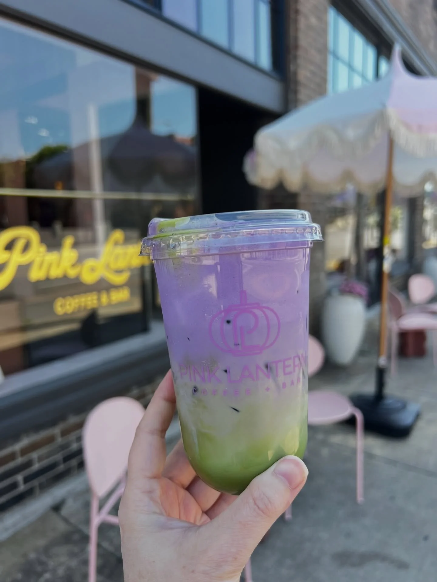 BIRMINGHAM, Alabama ✨

PINK LANTERN 🎀 
@pinklanternbhm 

I needed this.
A cool &amp; creamy matcha with Ube cold foam 

Coffee shop by day and cocktail bar at night 🌙 🍸
I definitely want to go again and dry the Pandan Cold Foam Coffee next time an