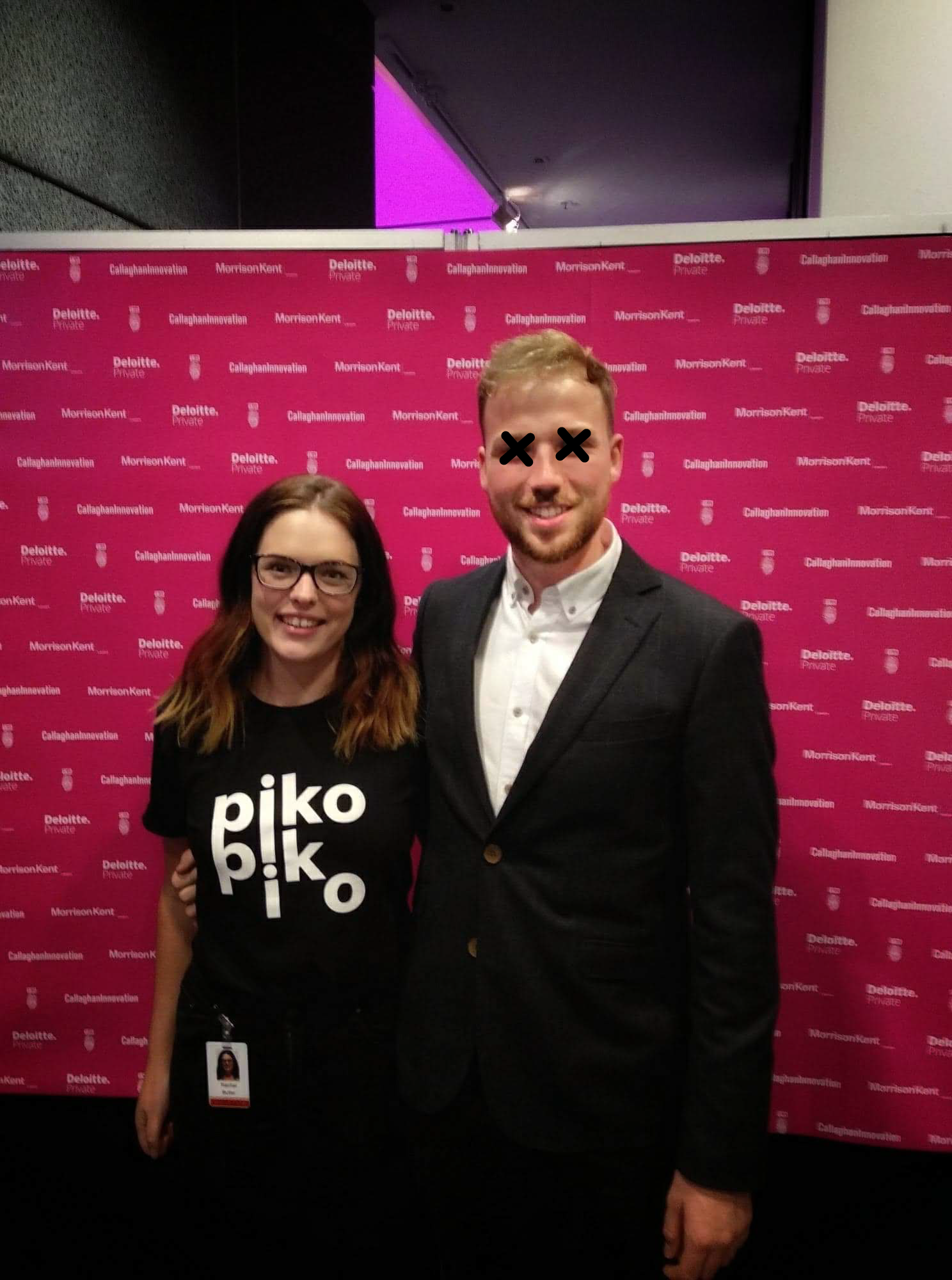 Rachel (Left) and Angus (Right) at the Mahuki Showcase earlier this month.