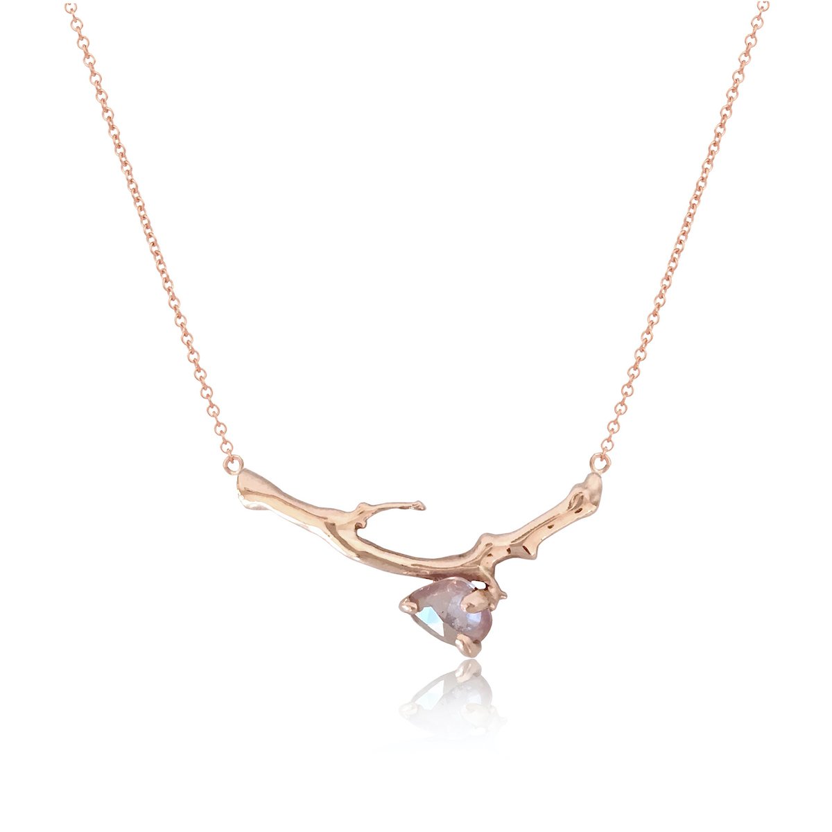 Brandts Jewellery cherry twig necklace rose gold with rose cut ceylon sapphire - Ayshe Brandts.jpg