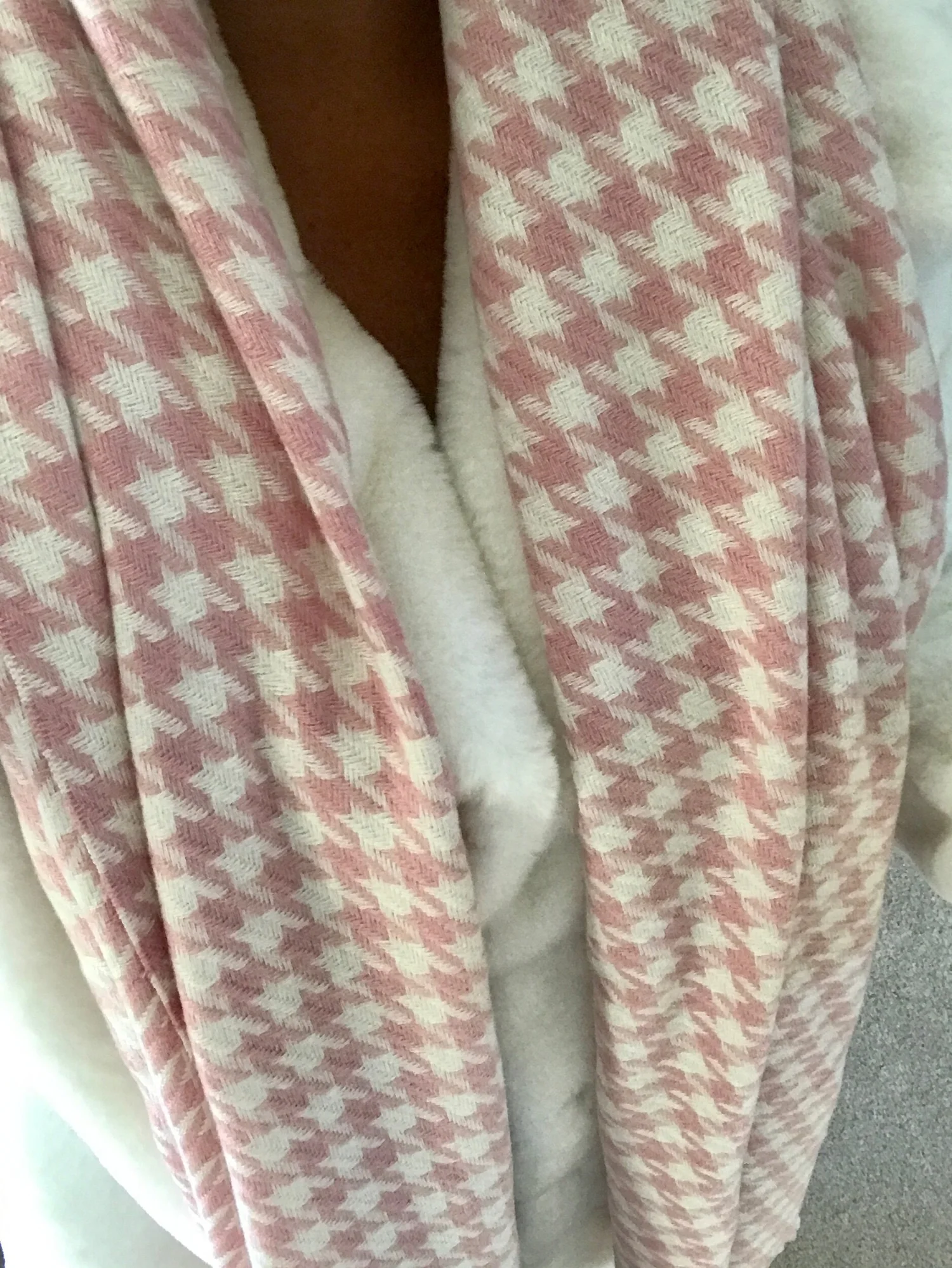 Cashmere Pink And Cream Scarf Cashmere Tartan Scarf Made In