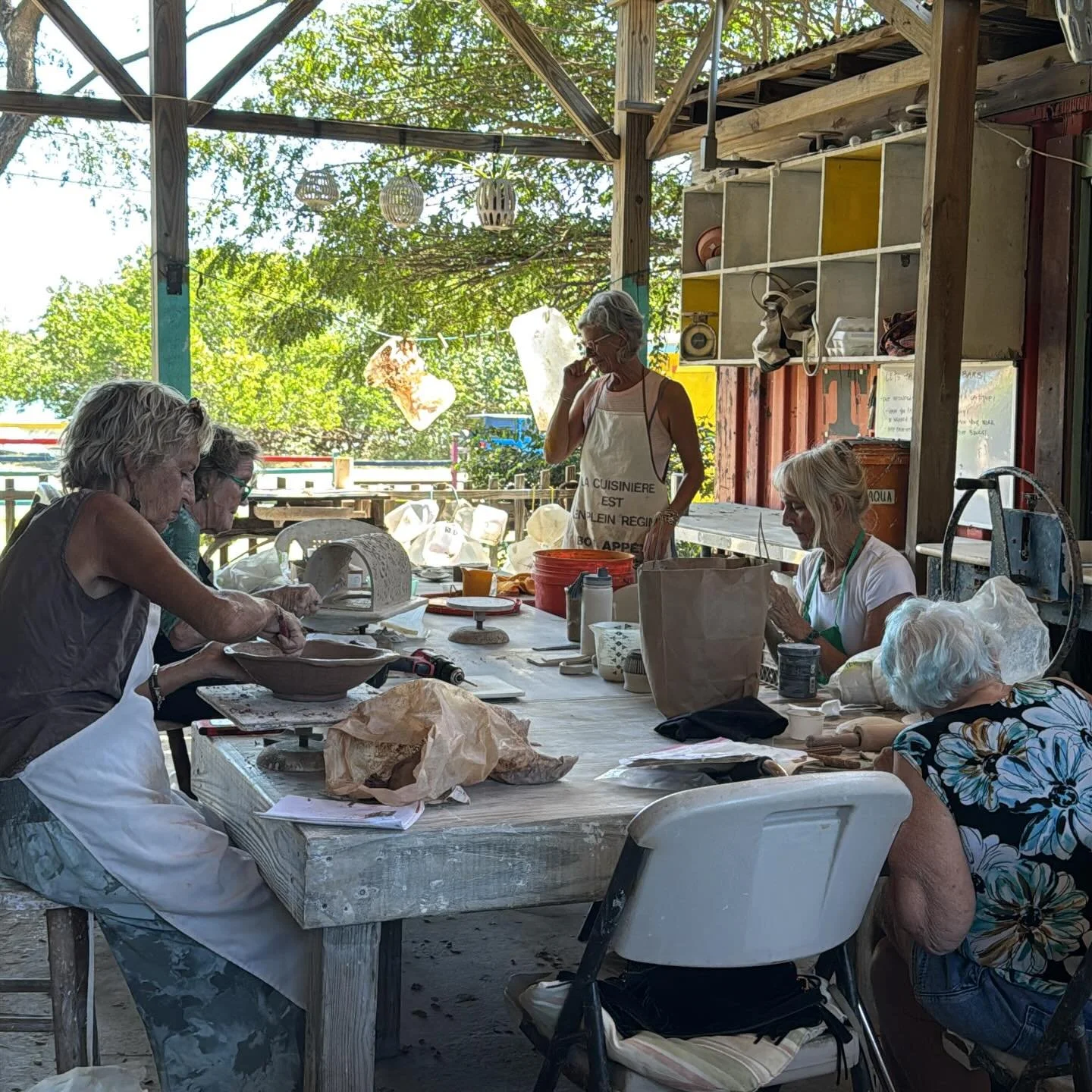 The ladies making pots 

#makepottery #openstudio #stjohnvipottery 

@courtneys.flawesome.creations 
@sasnemeth 
@emily.bratton1