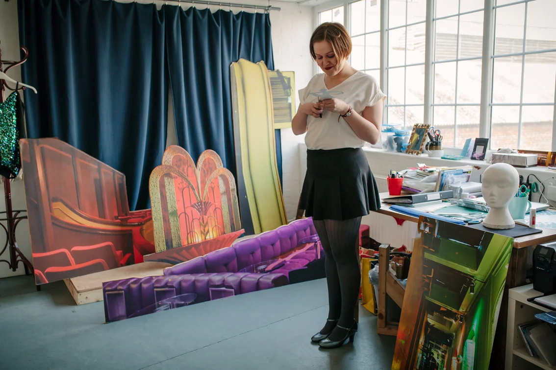 Allie in her Studio. Photo by Mark Howe.
