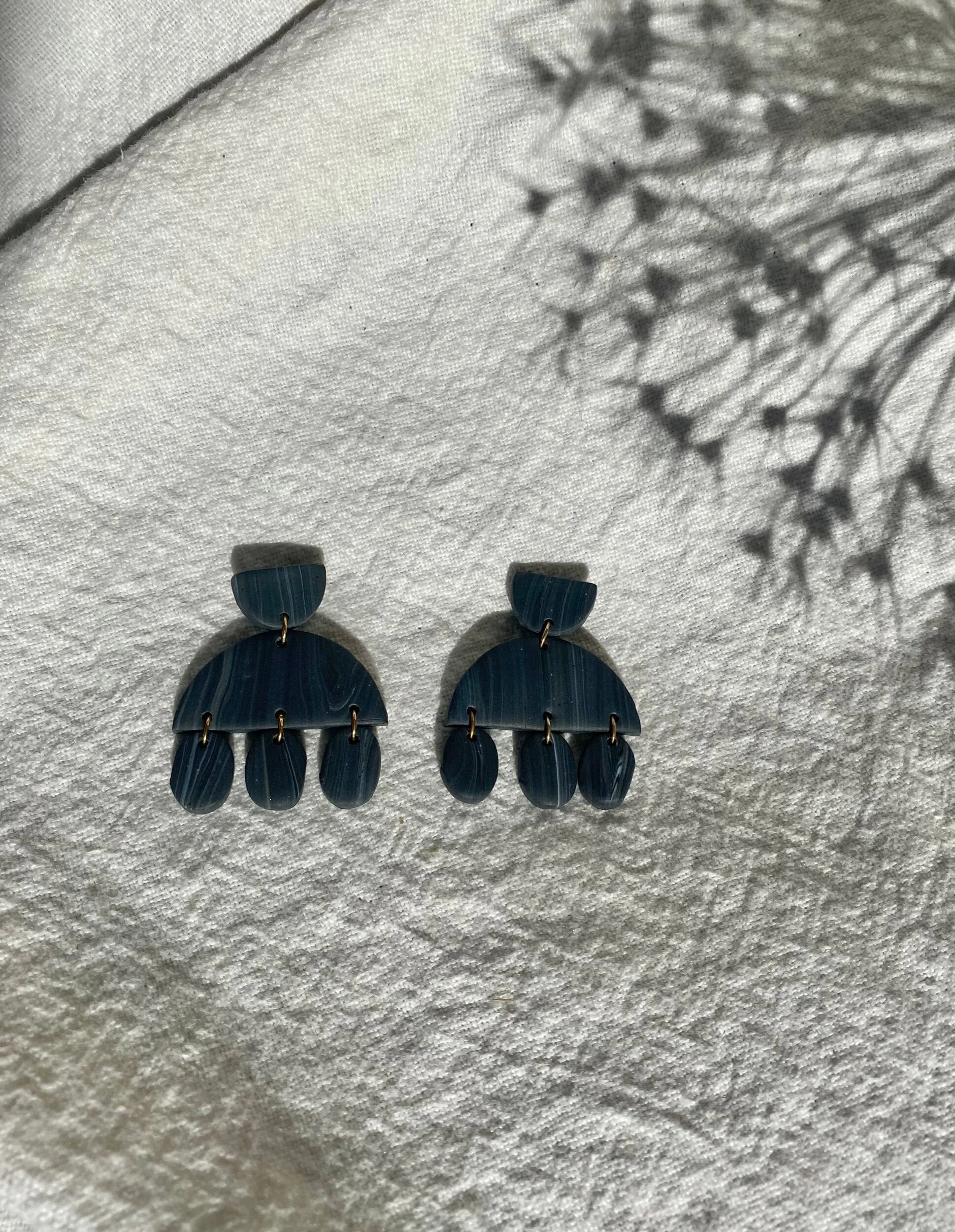 Dot & Dangle Statement Earrings in Charcoal