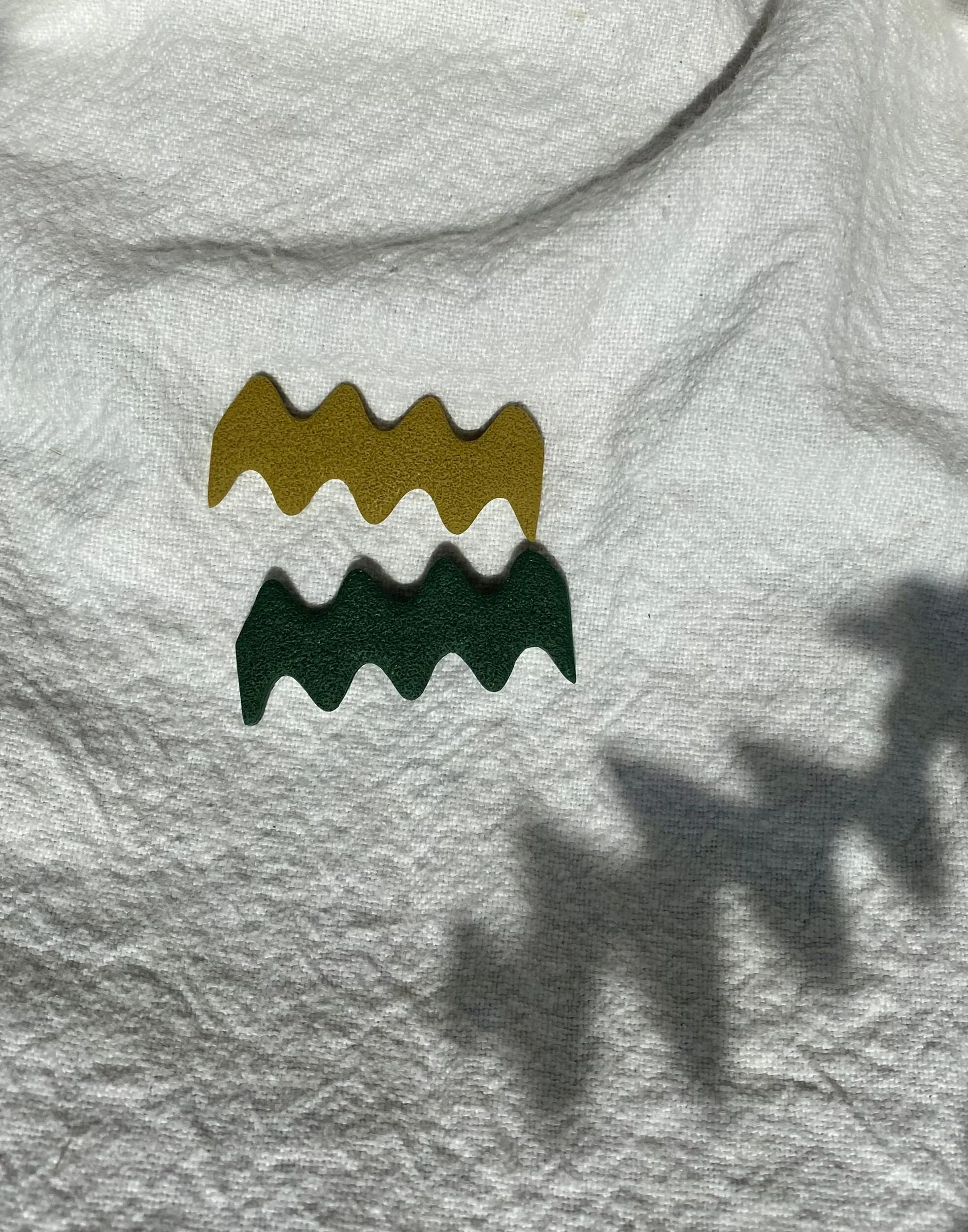 Mini Pair Wave Textured Hair Clips in Olive & Forest