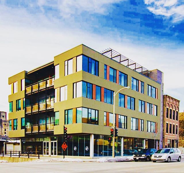 ONE6ONE - 161 S 1st Street - Walker&rsquo;s Point. Modern office building with retail space available on the ground floor and a rooftop patio offering great views of the city.
.
.
#realestate #milwaukee #walkerspoint #forlease #retail #noelrea #devel