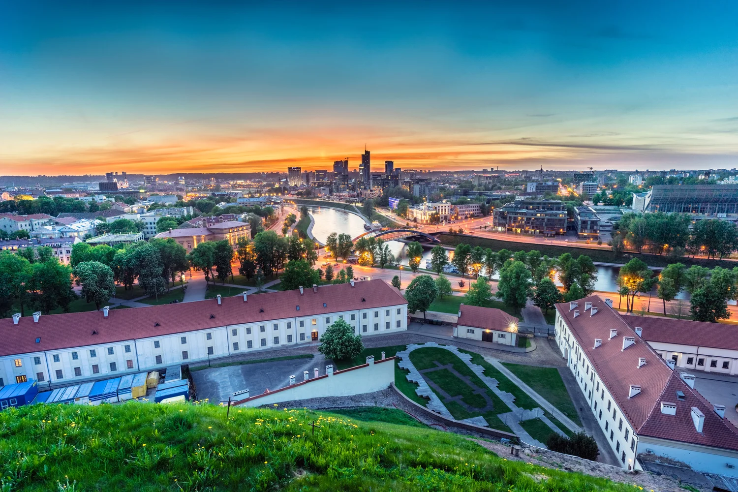 Sunset over Vilnius Old Town