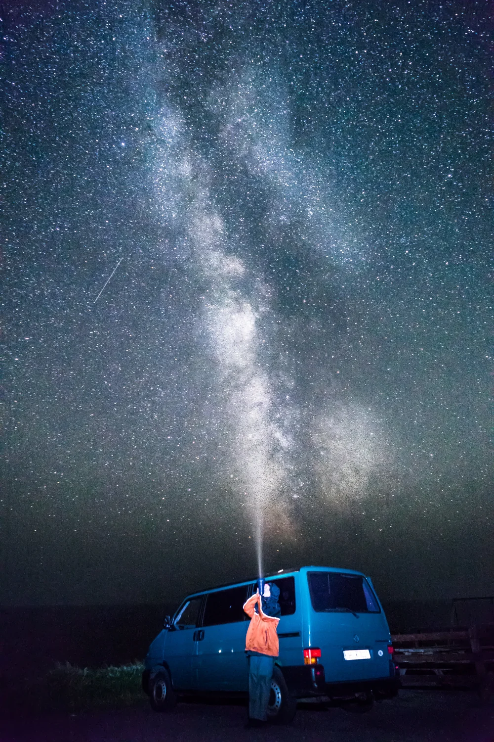 Stars over Irish landscape