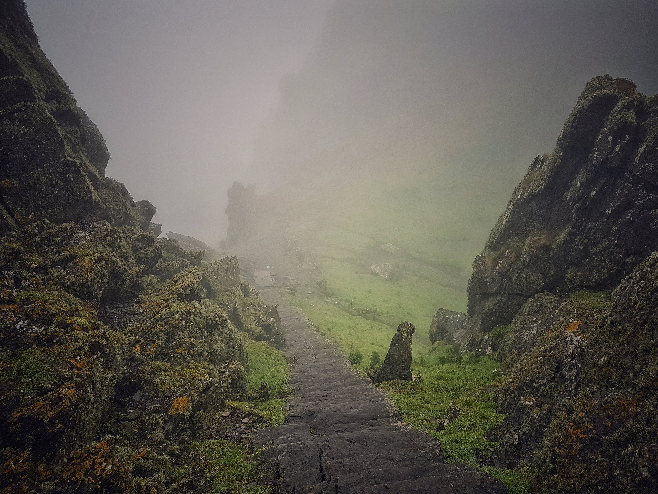 Steep stone path on Skellig Michael