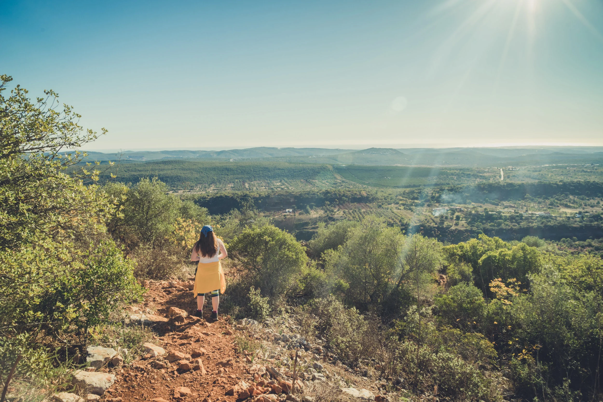 Hiking. algarve. portugal. talbe mountain. walking in the mountains. Rocha da Pena.. tree, view. green. canyon..jpg