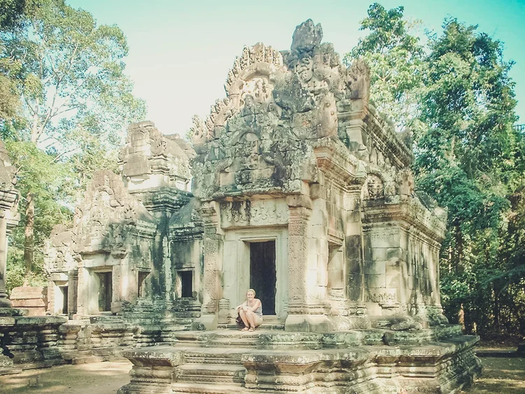 Relaxing at Angkor Wat
