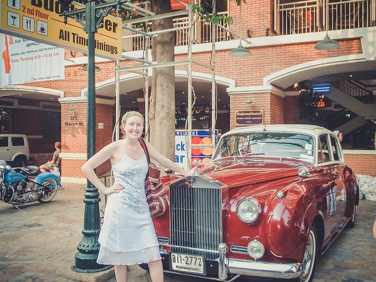 A classic car in Southeast Asia