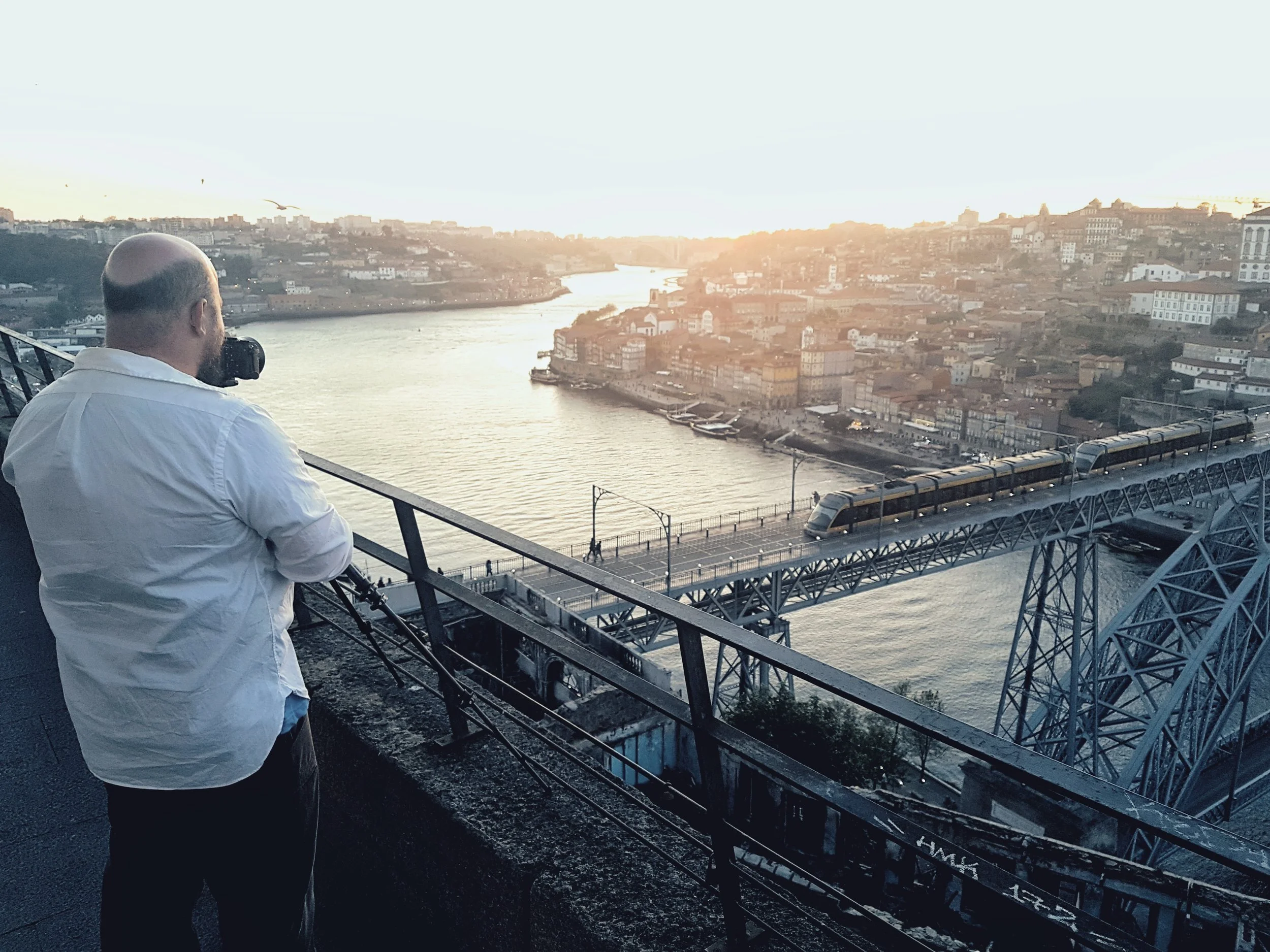 Porto sunset bridge